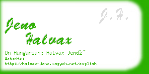 jeno halvax business card